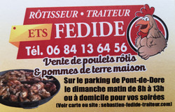 Carte de visite Ets FEDIDE, rôtisseur-traiteur Escoutoux