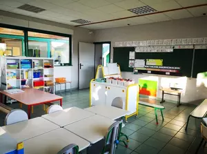 Photo d'une classe &agrave; l'Ecole d'Escoutoux